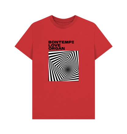 Red Bontempi Love Organ Black & White Graphic Mens T-Shirt