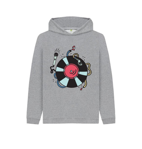 Athletic Grey Kids Cartoon DJ Hoodie