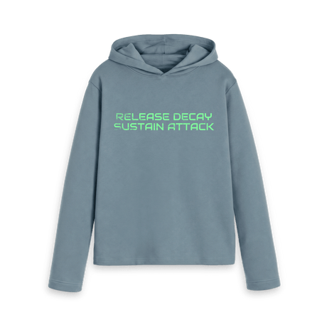 Stone Blue Printed Hoody Front
