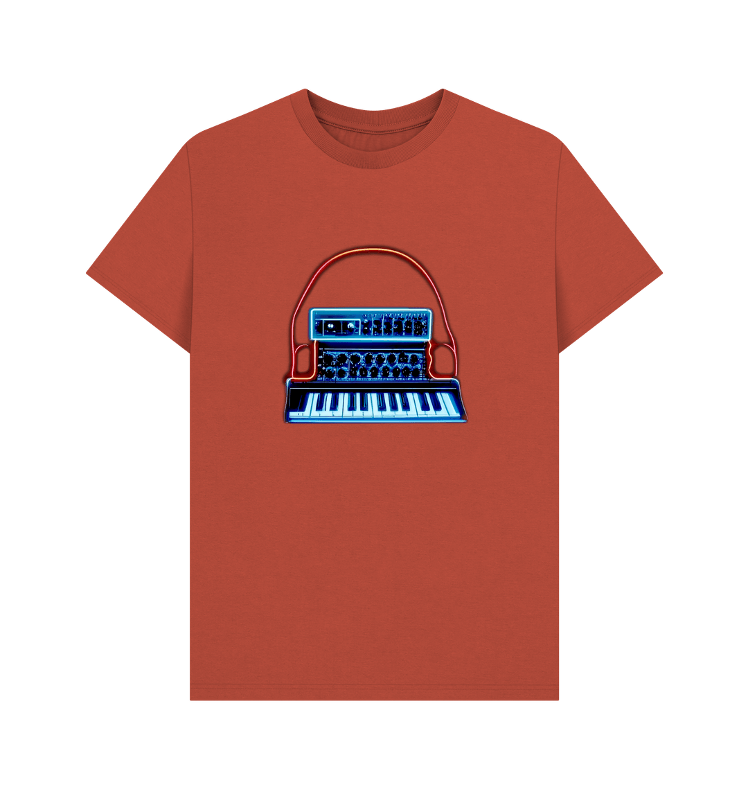 Rust Neon Moog Style Synth Mens T-Shirt