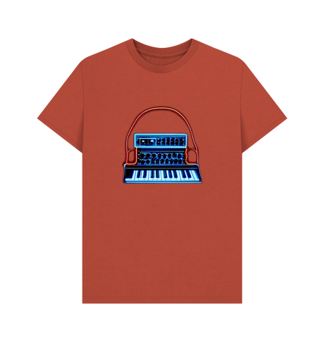 Rust Neon Moog Style Synth Mens T-Shirt