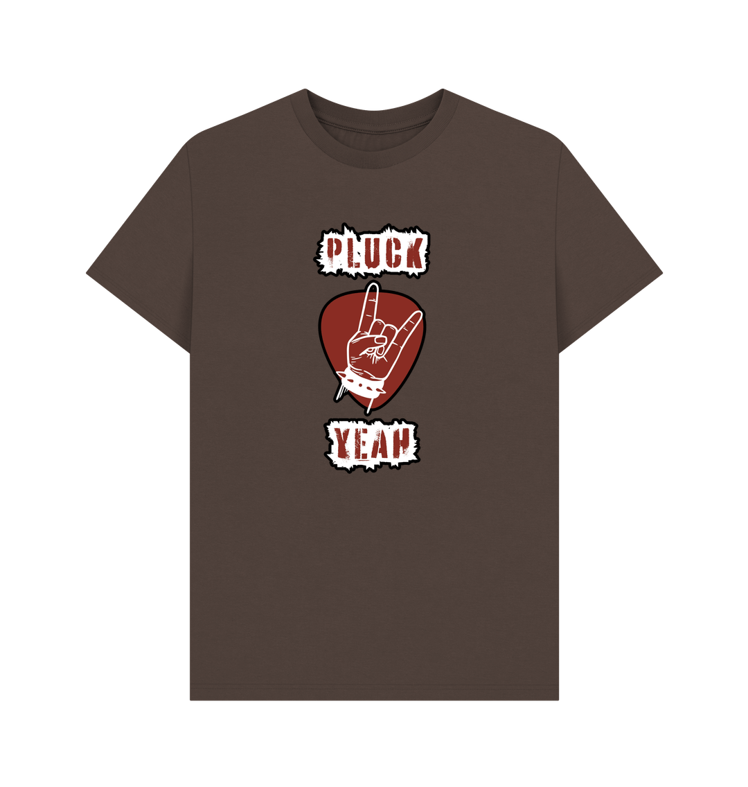 Chocolate \"Pluck Yeah\" Graphic Mens T-Shirt