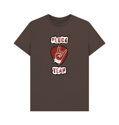 Chocolate \"Pluck Yeah\" Graphic Mens T-Shirt