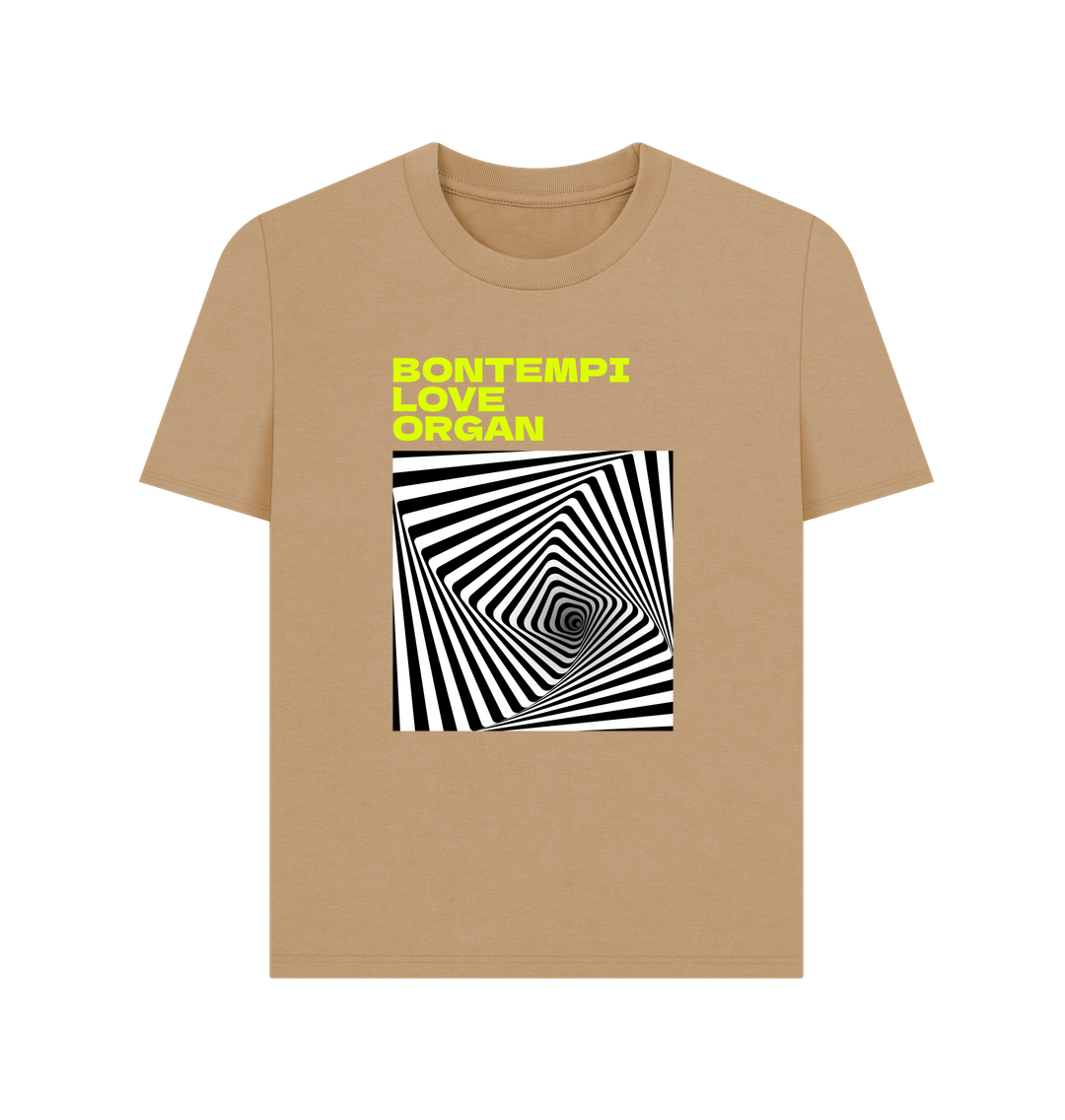 Sand Bontempi Love Organ Green & Black Graphic Womens T-Shirt