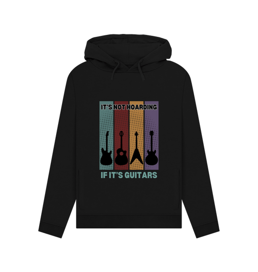 Black \"It's Not Hoarding If It's Guitars\" Womens Pullover Hoodie