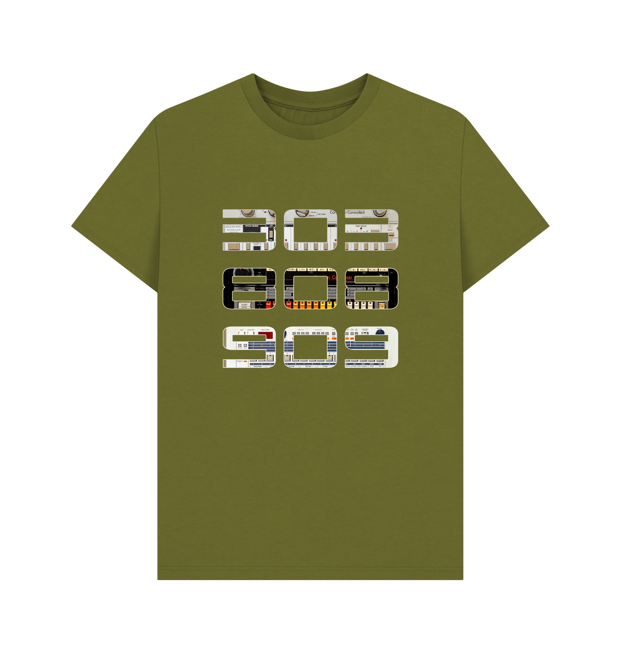 Moss Green Printed T-shirt Front