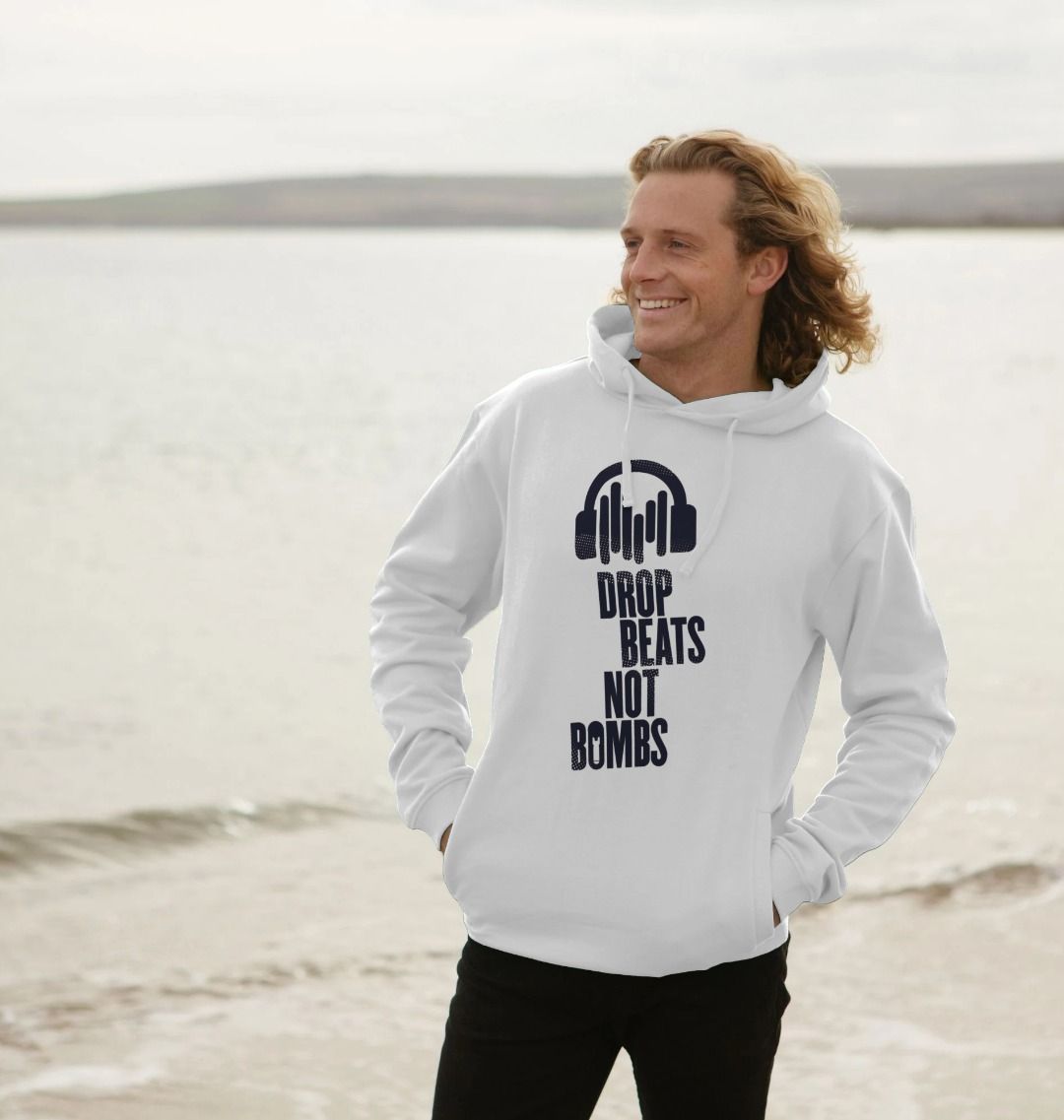 Drop Beats Not Bombs Sound Shirts Navy Logo Mens Hoodie