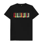 Black Colourful Keyboard Print T-Shirt