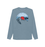 Stone Blue Womens Vinyl Record Mountain Sweatshirt