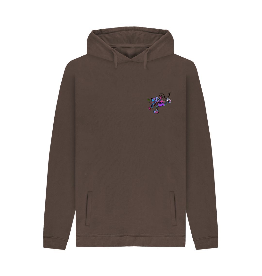 Chocolate Mens Cartoon Character Flying V Hoodie