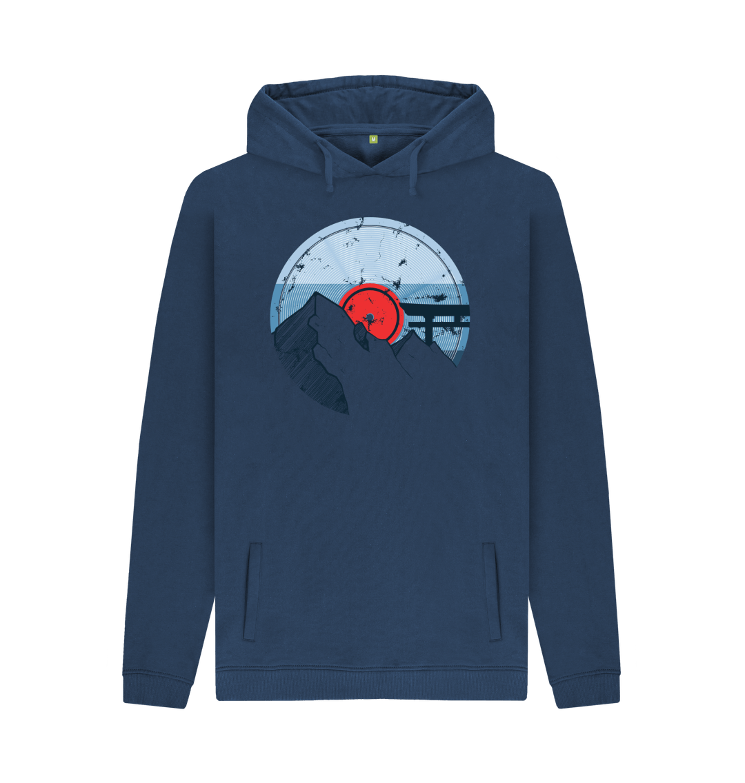 Navy Printed Hoody Front