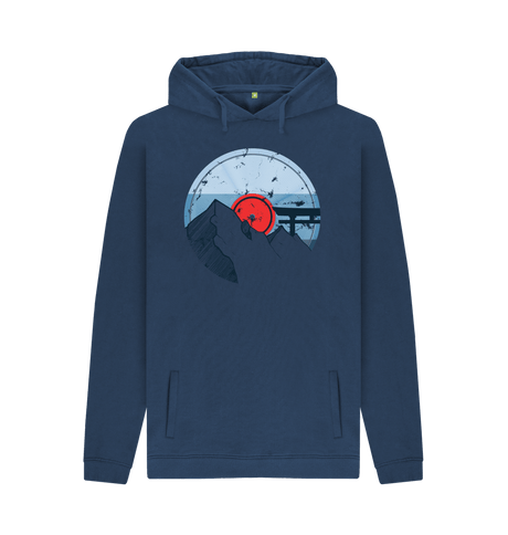 Navy Printed Hoody Front
