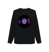 Black Printed Sweater Front
