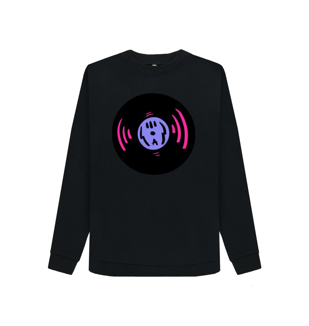 Black Women's Record Graphic Sweatshirt