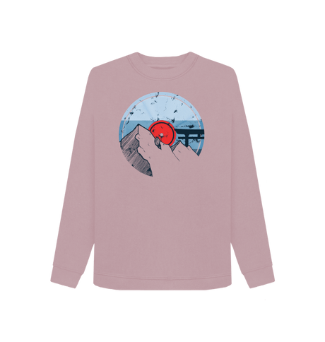 Mauve Printed Sweater Front