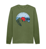 Khaki Printed Sweater Front