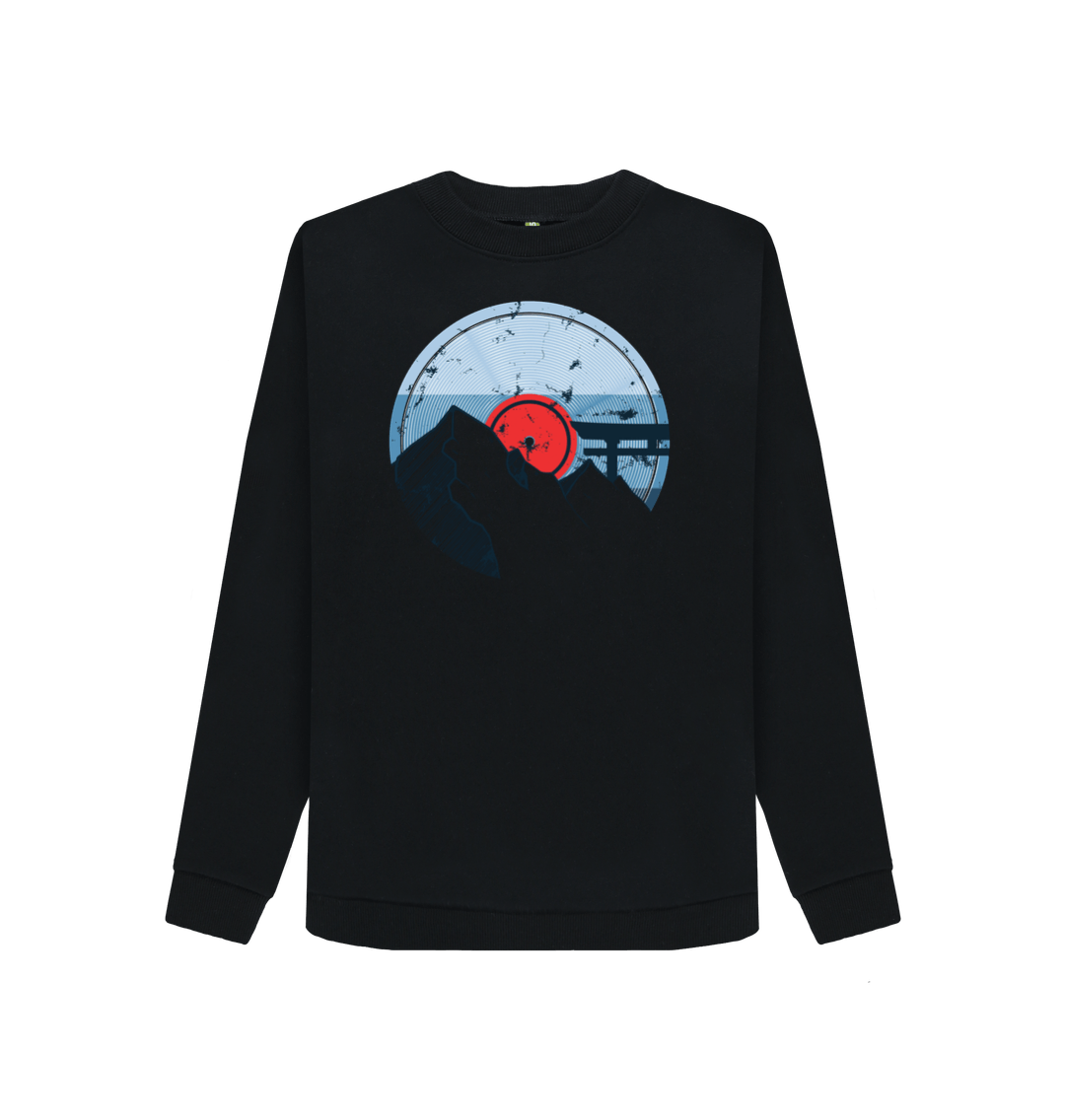 Black Printed Sweater Front