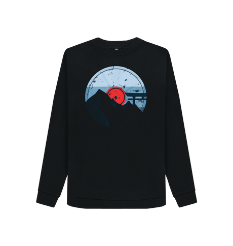 Black Printed Sweater Front