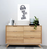 Drop Beats Not Bombs Sound Shirts Logo In Navy A3 Print