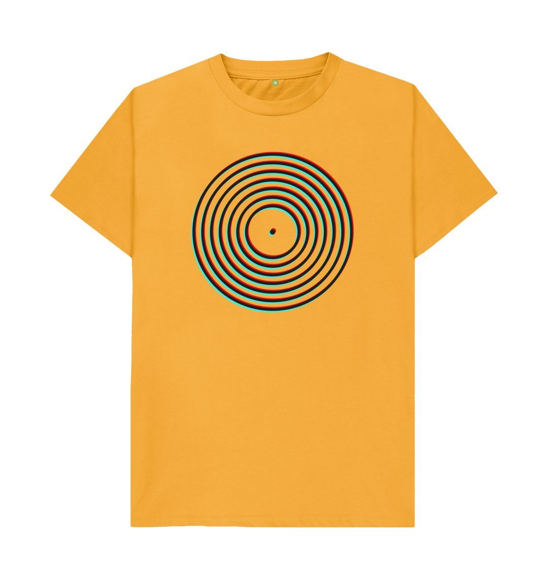 Mustard Vinyl Record Outline T-Shirt