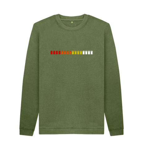Khaki Printed Sweater Front