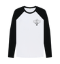 Black-White Combined Clef Heart Symbol Graphic Mens Baseball Shirt