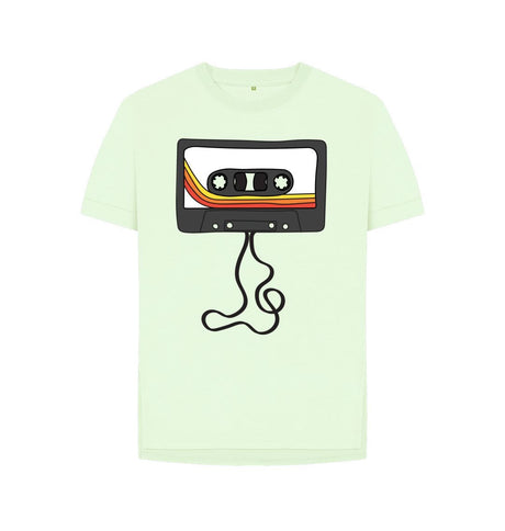 Pastel Green Womens Unwound Cassette Graphic T-Shirt
