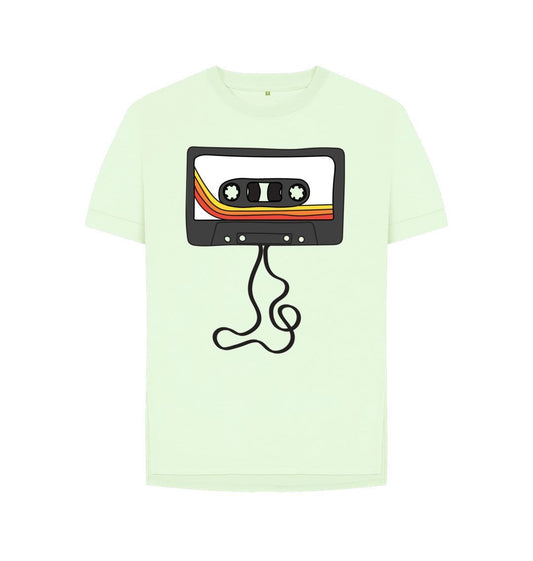 Pastel Green Womens Unwound Cassette Graphic T-Shirt