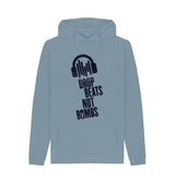 Stone Blue Drop Beats Not Bombs Sound Shirts Navy Logo Mens Hoodie