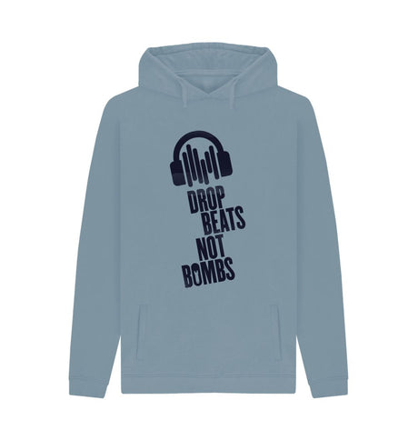Stone Blue Drop Beats Not Bombs Sound Shirts Navy Logo Mens Hoodie
