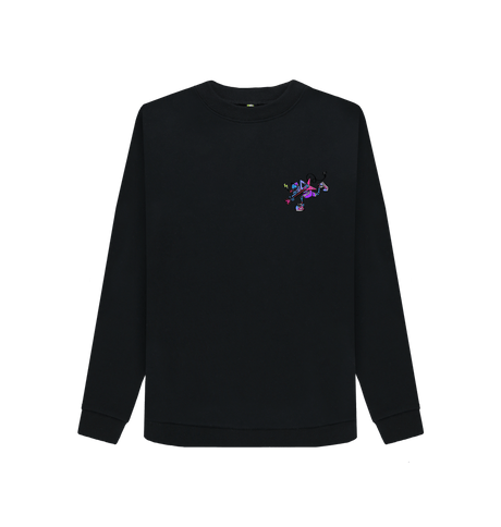 Black Printed Sweater Front