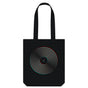 Black Vinyl Record Outline Shopper Bag