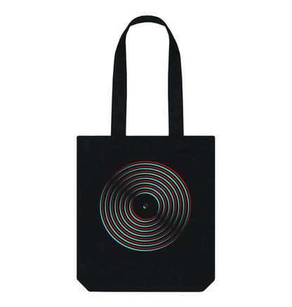 Black Vinyl Record Outline Shopper Bag