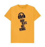 Mustard Drop Beats Not Bombs Sound Shirts Navy Logo T-Shirt