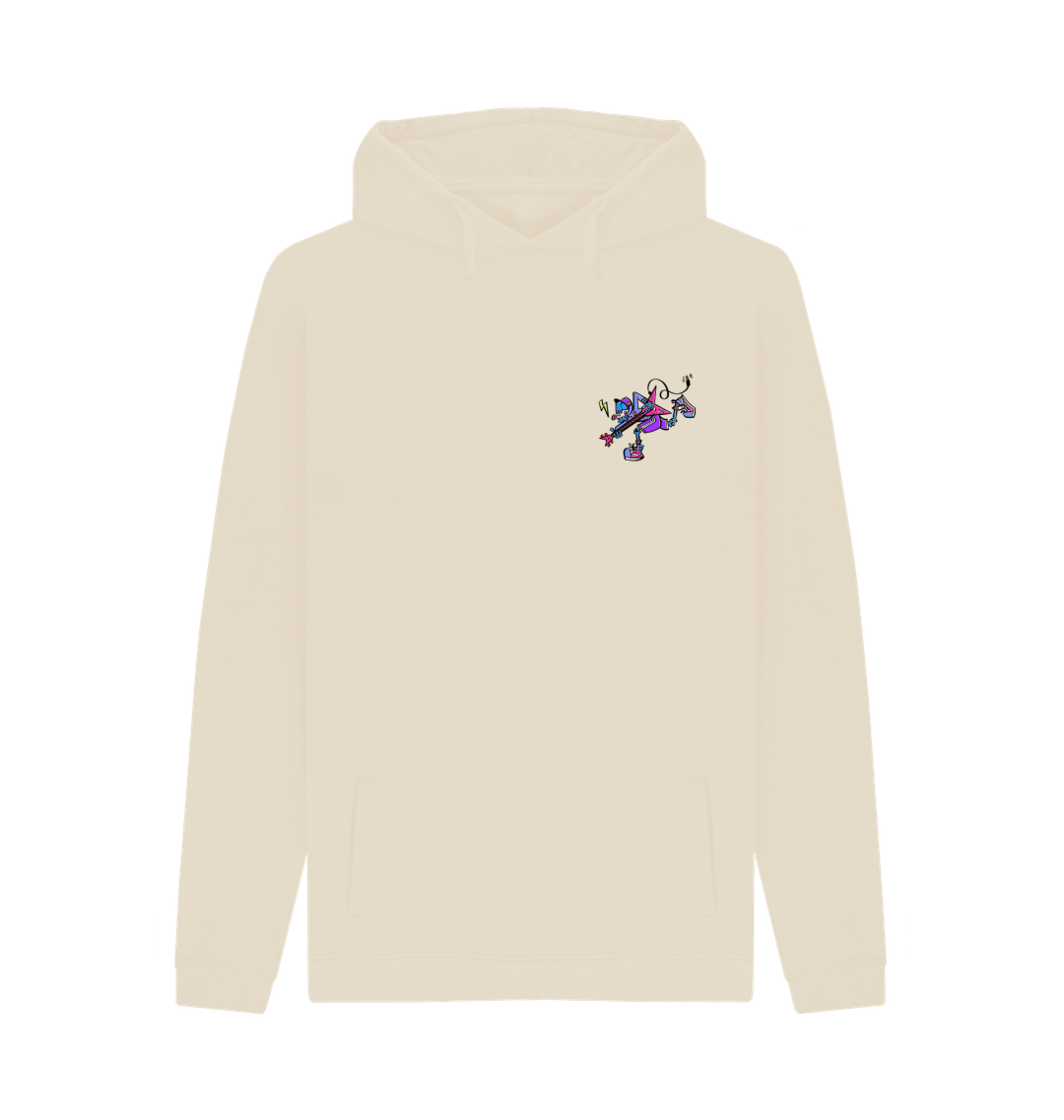Oat Printed Hoody Front