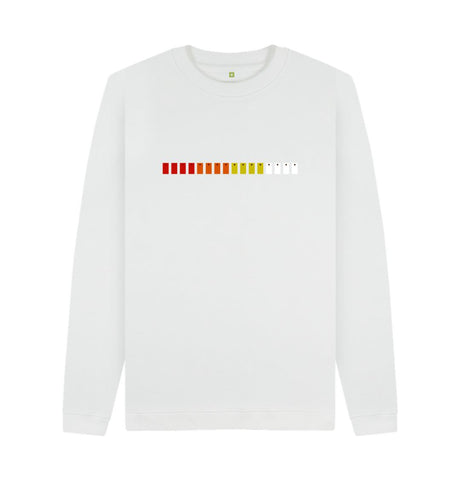 White Mens TR-808 Simple Pad Sweater