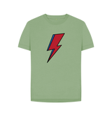 Sage David Bowie Lightning Bolt Womens T-Shirt