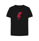Black David Bowie Lightning Bolt Womens T-Shirt