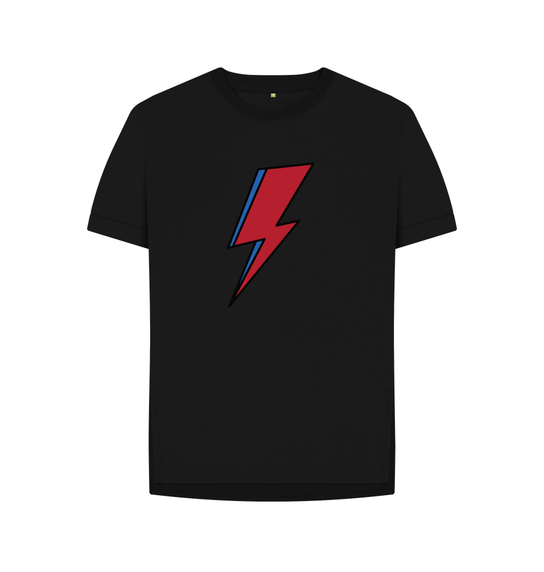 Black David Bowie Lightning Bolt Womens T-Shirt