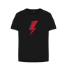 Black David Bowie Lightning Bolt Womens T-Shirt