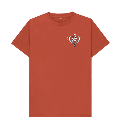 Rust Combined Clef Heart Symbol Graphic Mens T-Shirt
