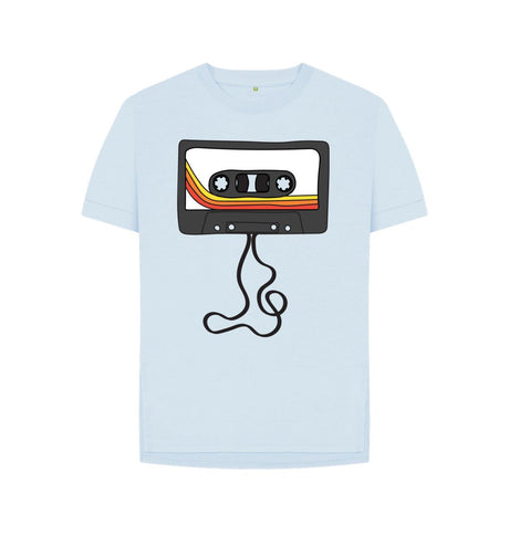 Sky Blue Womens Unwound Cassette Graphic T-Shirt