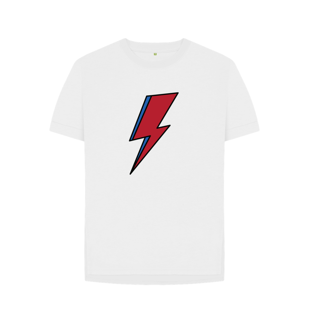 White David Bowie Lightning Bolt Womens T-Shirt