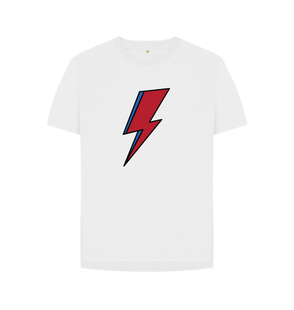 White David Bowie Lightning Bolt Womens T-Shirt