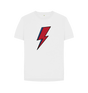 White David Bowie Lightning Bolt Womens T-Shirt