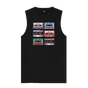 Black Cassette Mix Tape Mens Vest
