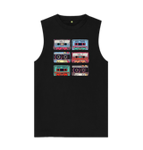 Black Cassette Mix Tape Mens Vest