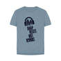 Stone Blue Drop Beats Not Bombs Sound Shirts Navy Logo Relaxed Fit Womens T-Shirt