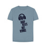 Stone Blue Drop Beats Not Bombs Sound Shirts Navy Logo Relaxed Fit Womens T-Shirt