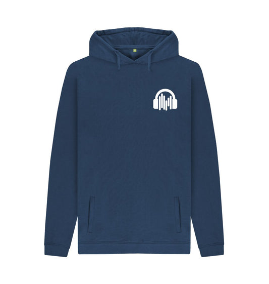 Navy Mens Sound Shirts Hoodie w\/ pocket logo